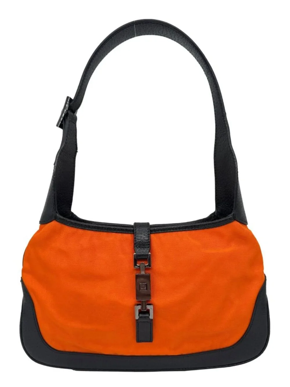 Gucci Jackie Nylon Hobo Bag Orange 001373